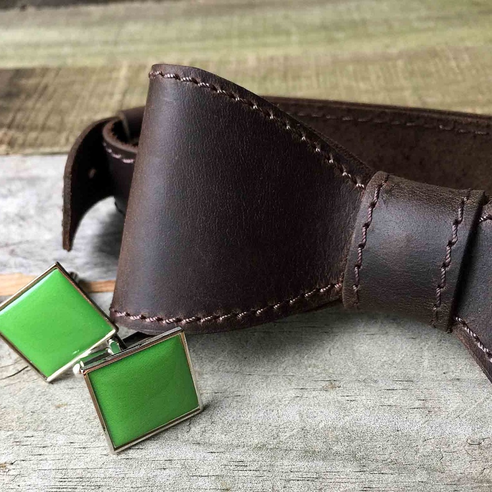 Men's Leather Bow Tie - Picture 7 of 8